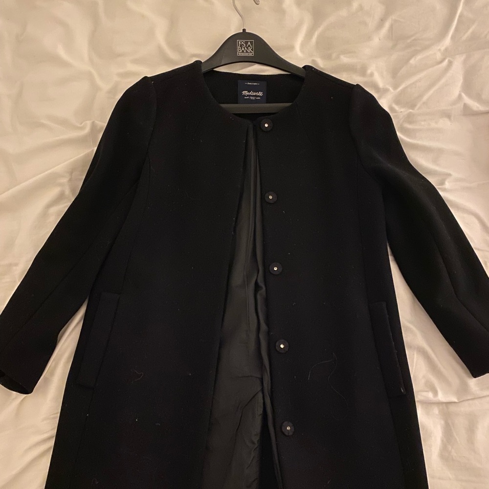 Madewell Collarless Black Coat